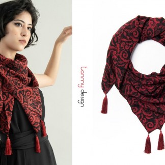 Silk scarf TIMESQUARE - Long Dao Red